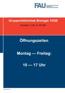Plakat Öffnungszeiten